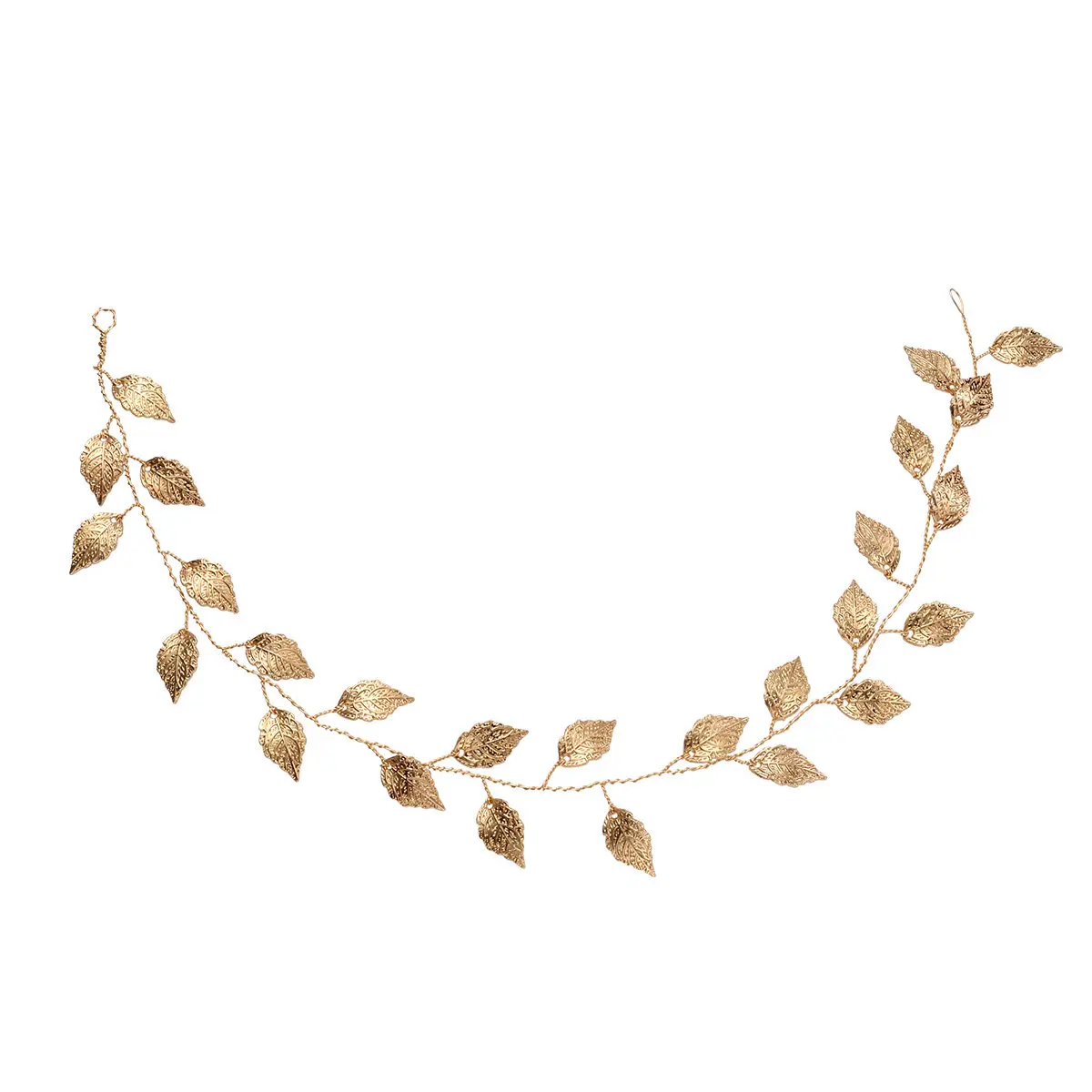 1Pcs Exquisite Leaf Pattern Hair Chain Headband Women Fashion Hair Hoop Bridal Wedding Party Engagement Elegant Golden Accessory