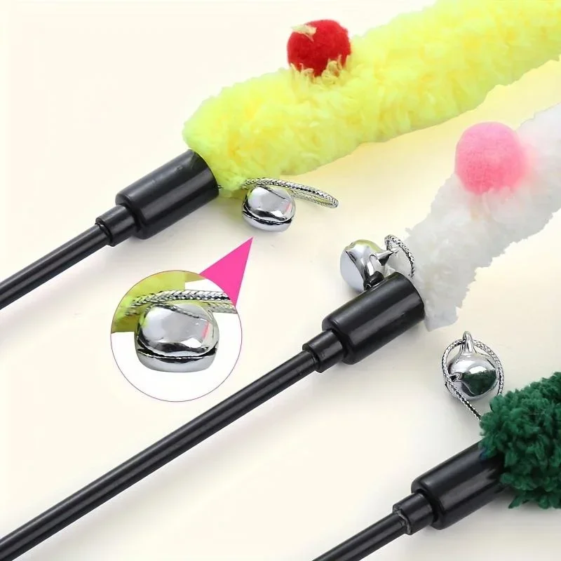 لعبة دعابة تفاعلية للقطط الأليفة، ألعاب صولجانات قطيفة ناعمة للقطط الصغيرة، مستلزمات الحيوانات الأليفة للمتعة والتمرين