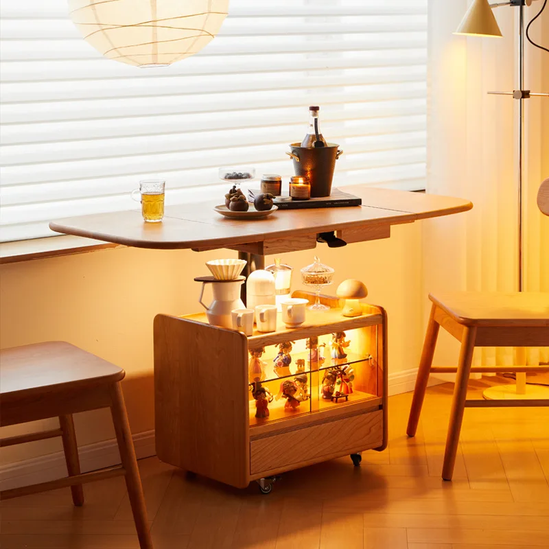 Solid wood tea table, lifting coffee table dining table
