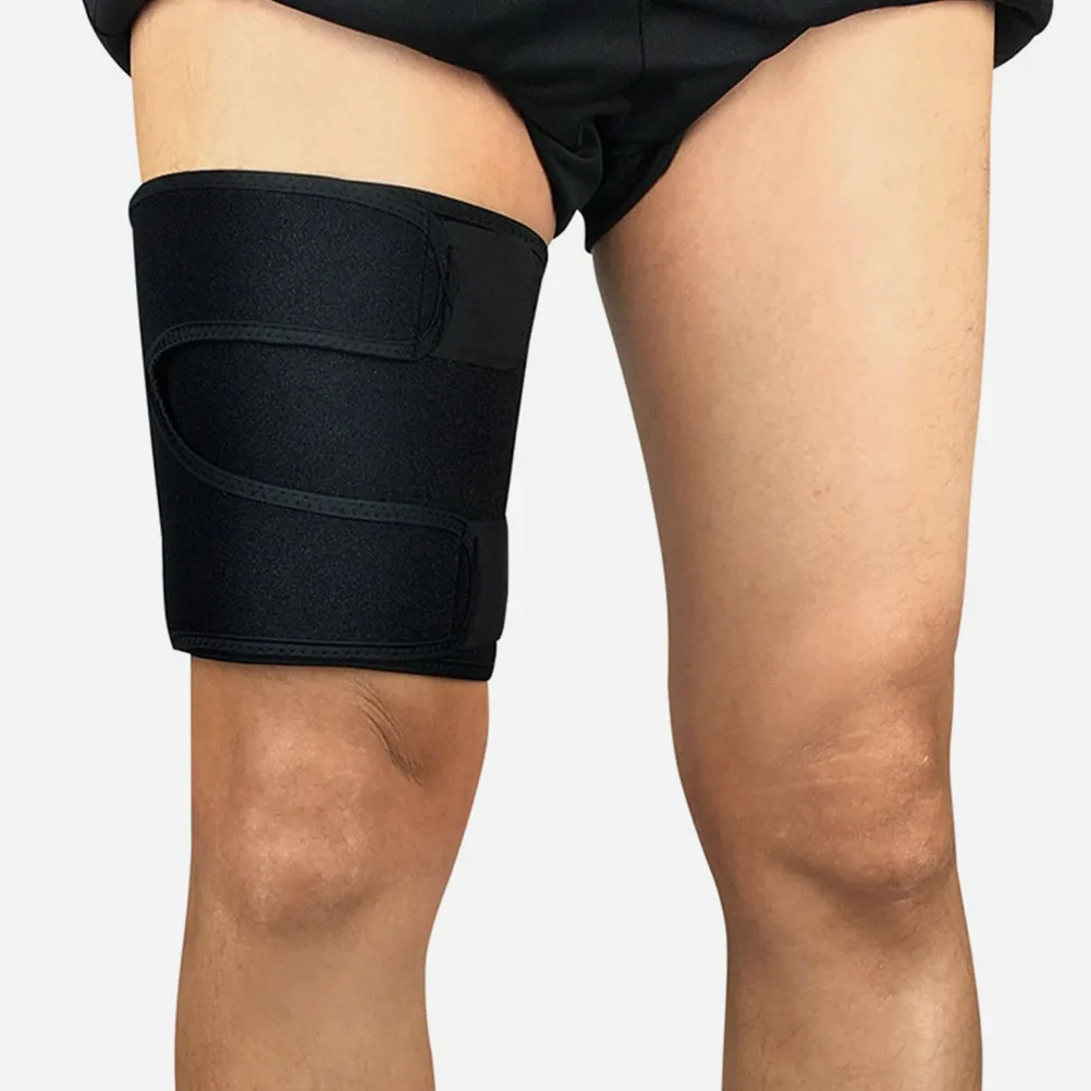 

Sports Thigh Brace Compression Sleeve Adjustable Size Elastic Breathable Material Hamstring Support Outdoor Activities Jogging