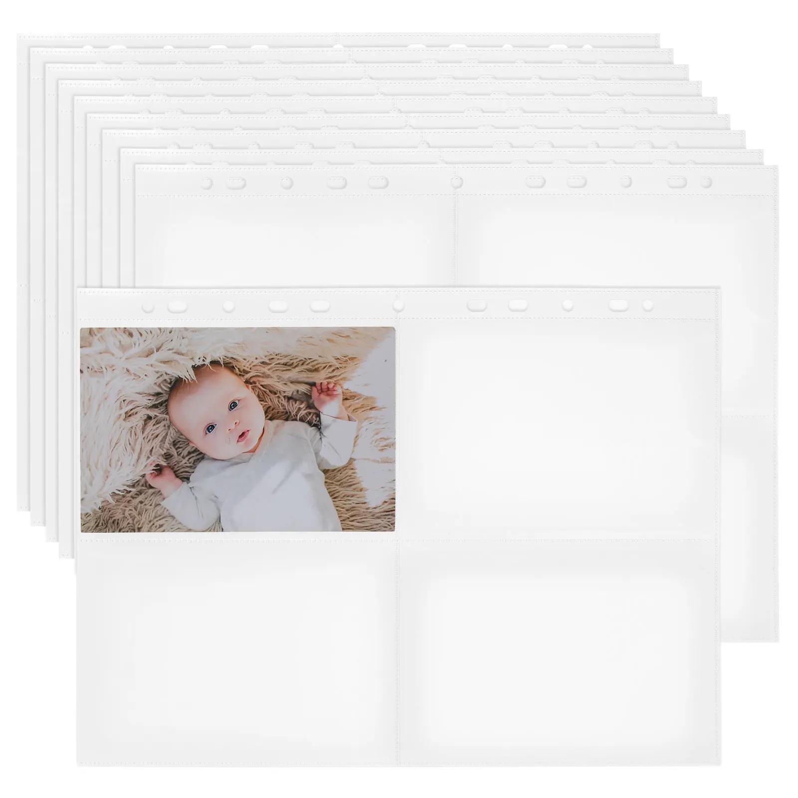 

30 pcs 4 Grid Card Holder Sheets Clear Pp Sleeves For Trading Sports Cards A4 Binder Album Pages Organizer Folder