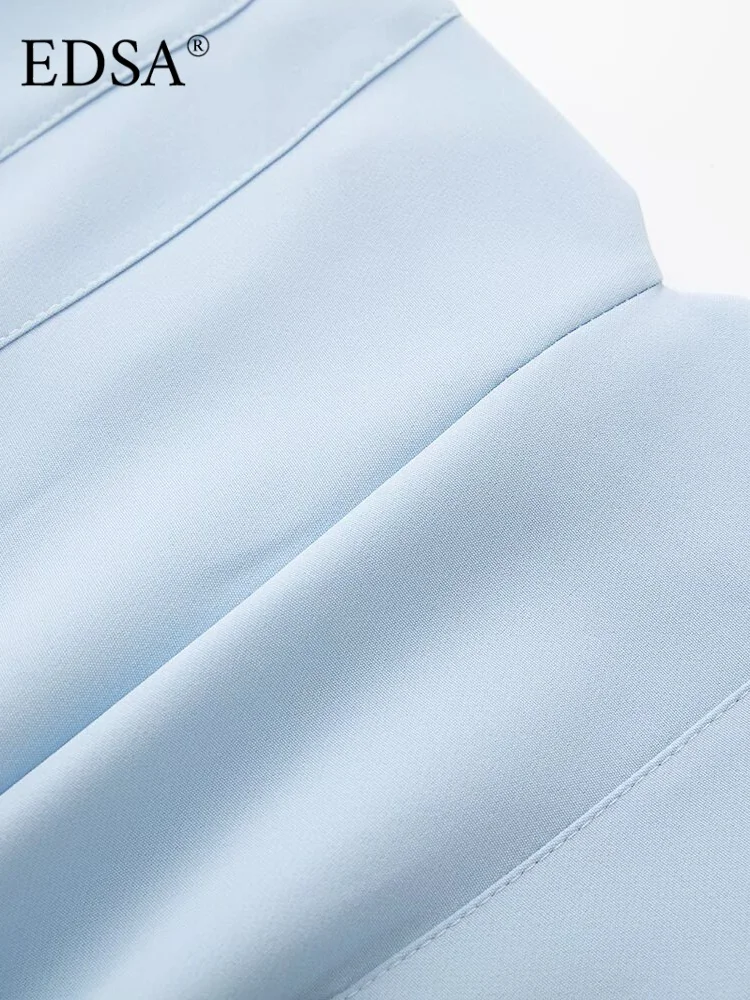 EDSA femmes taille haute pantalon pour bureau dame couleur unie tenues crayon pantalons longs tout-match vêtements d'extérieur