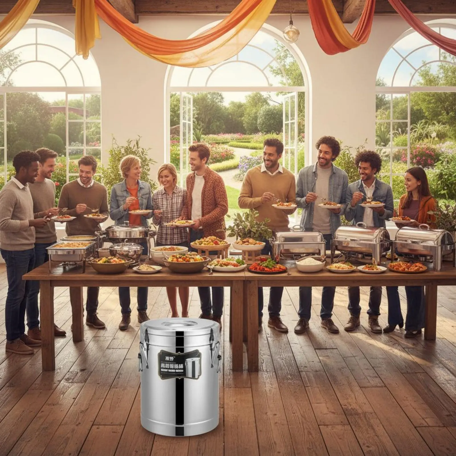 

Large Capacity Insulated Food Container Sturdy-Duty Construction Stainless Steel Thermal Jug Hot Cold Drink Container