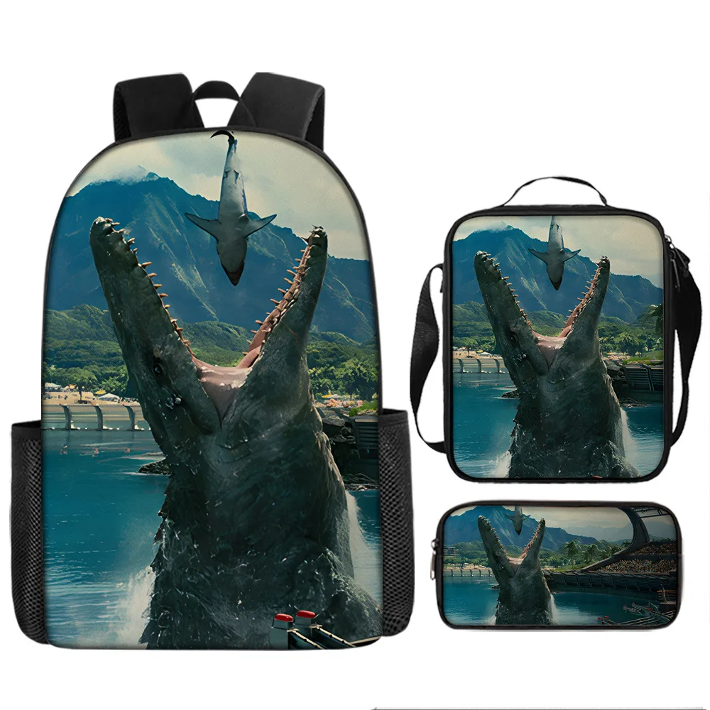

Popular Youthful Jurassic World 3D Print 3pcs/Set Student Travel bags Laptop Daypack Backpack Crossbody Lunch Bag Pencil Case