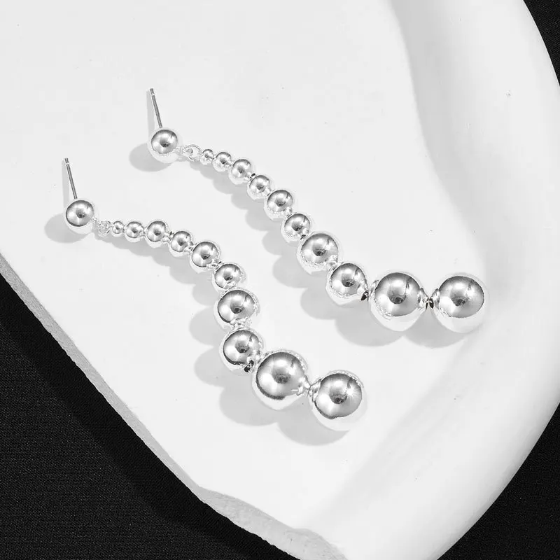 Gradual ball sphere long earrings for women extra statemen earrings minimalist simple elegant winter jewelry new in