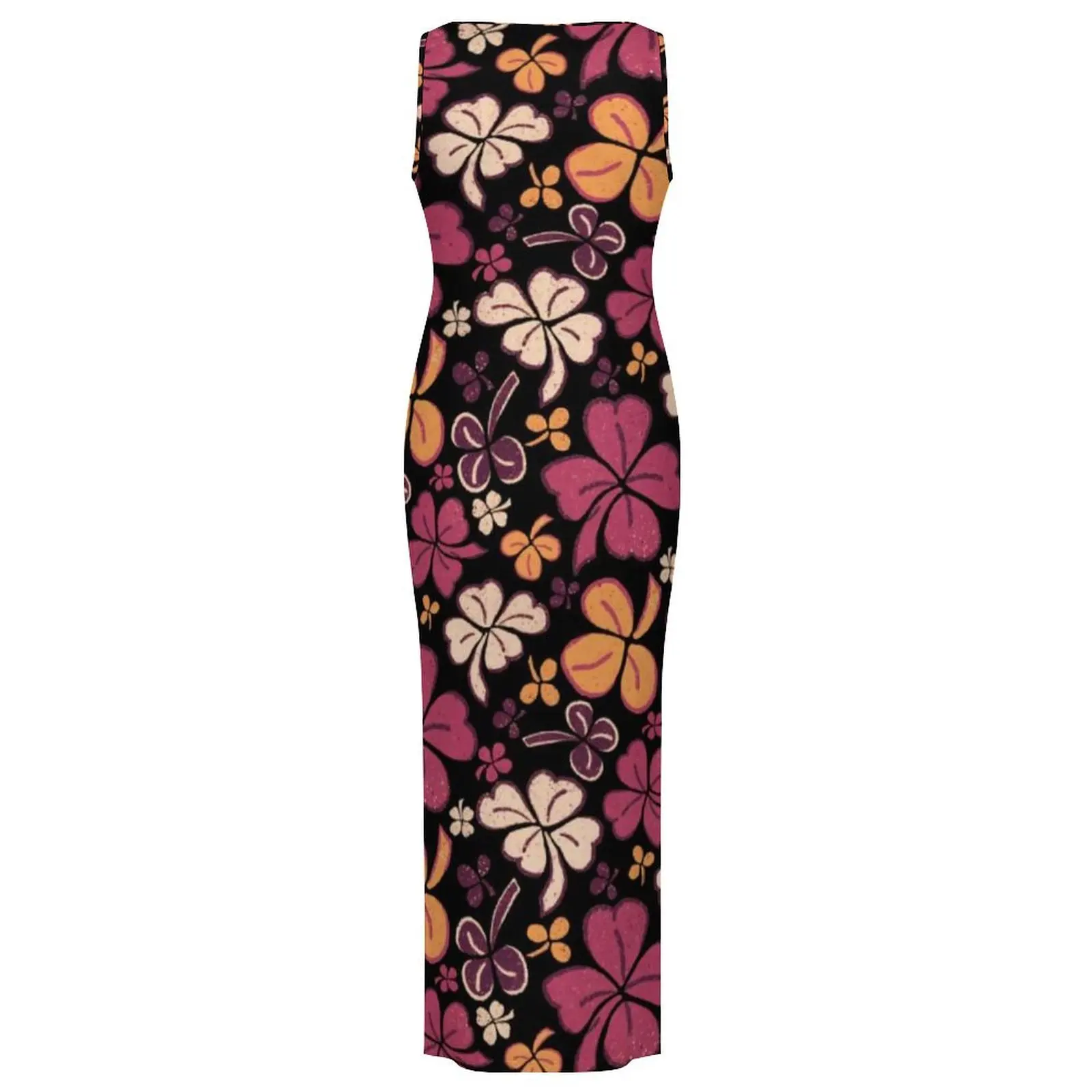 성 패트릭의 날 드레스 성 패트릭 럭키 클로버 토끼풀 레드 캐주얼 맥시 드레스 현대 Bodycon 드레스 여성 그래픽 의류