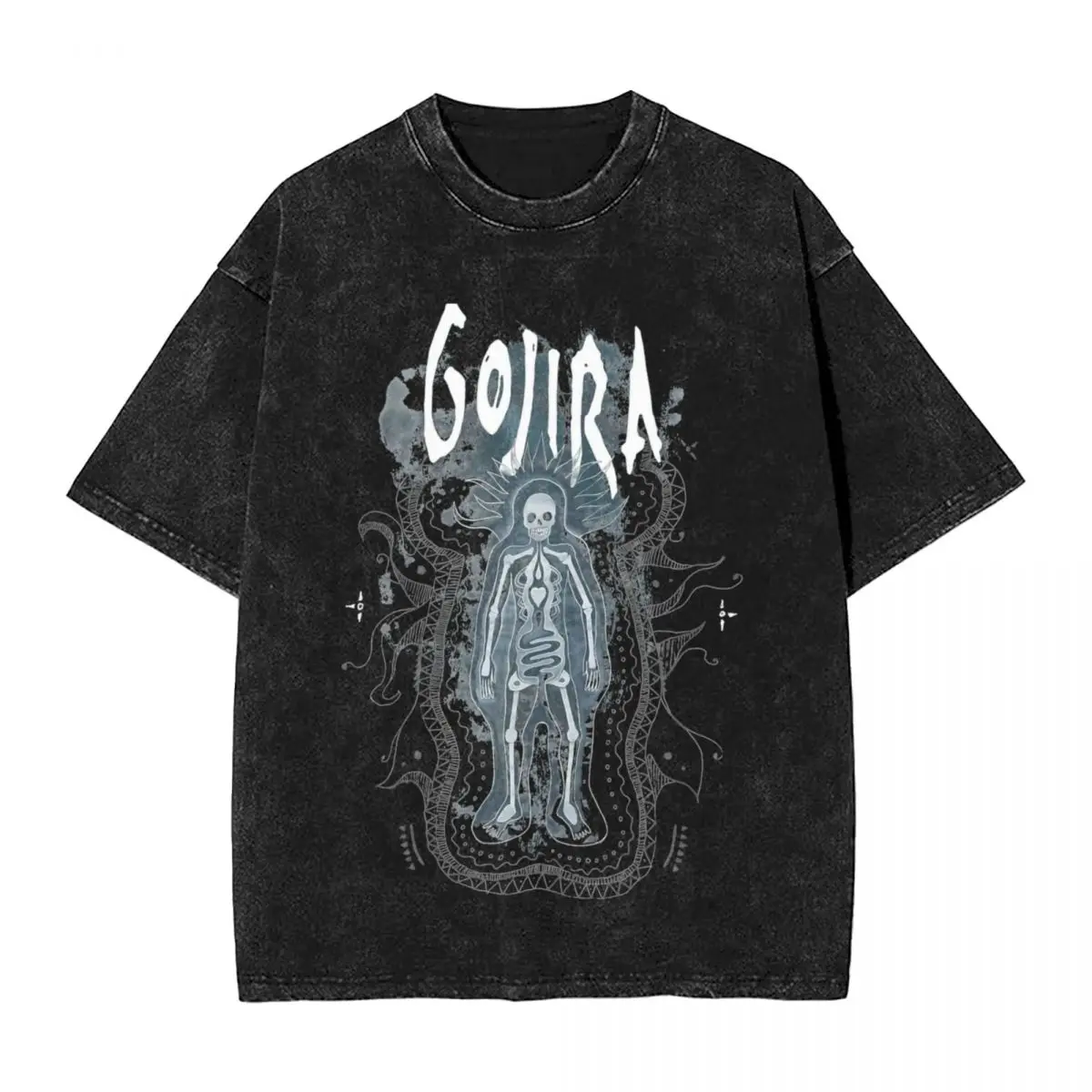 Gojiraed T Shirts Hip Hop Washed Short Sleeve Oversize T-Shirts Casual Men Women Tops Streetwear Summer Tees