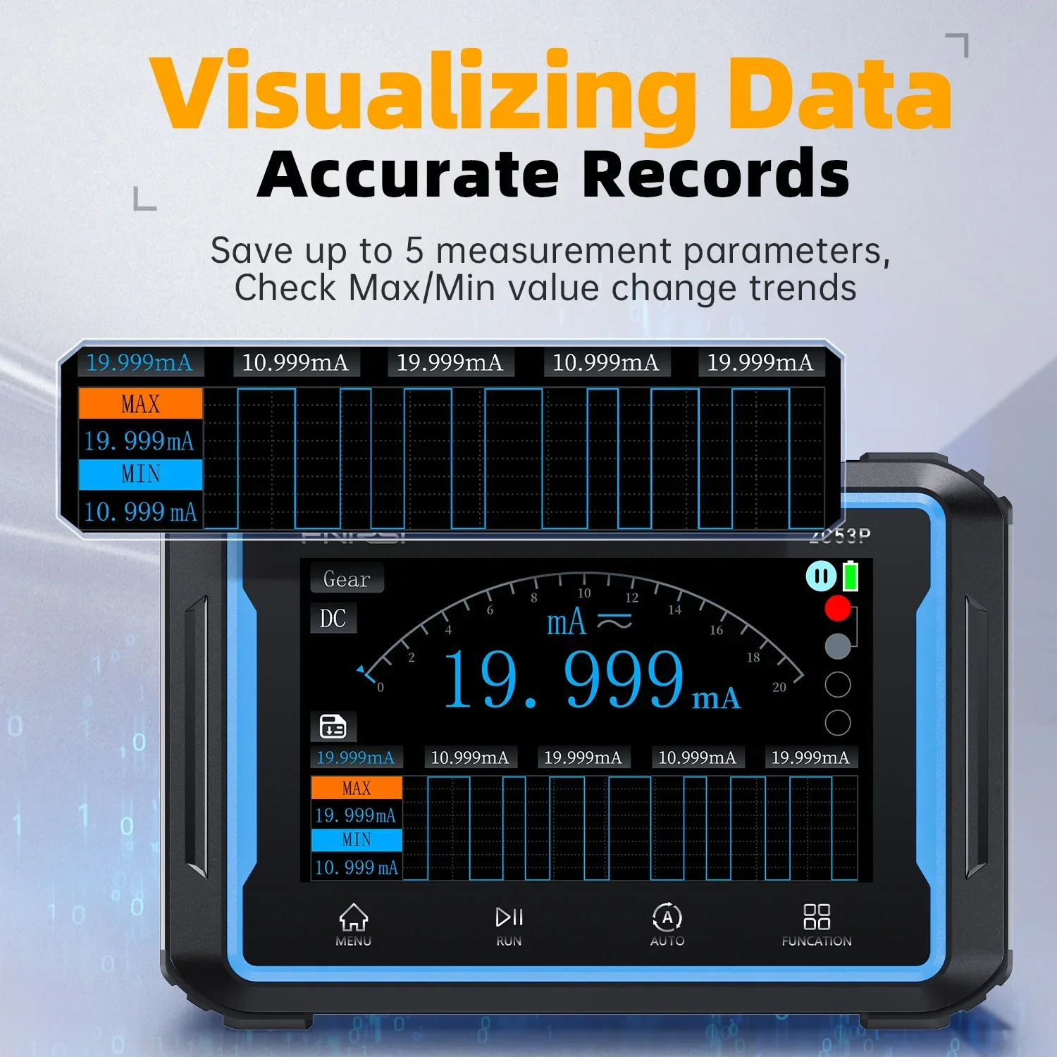 FNIRSI 2C53P Digital Oscilloscope Multimeter Function Signal Generator 3 in 1 Touch Screen Portable 2 Channel 50MHz 250 MSa/s