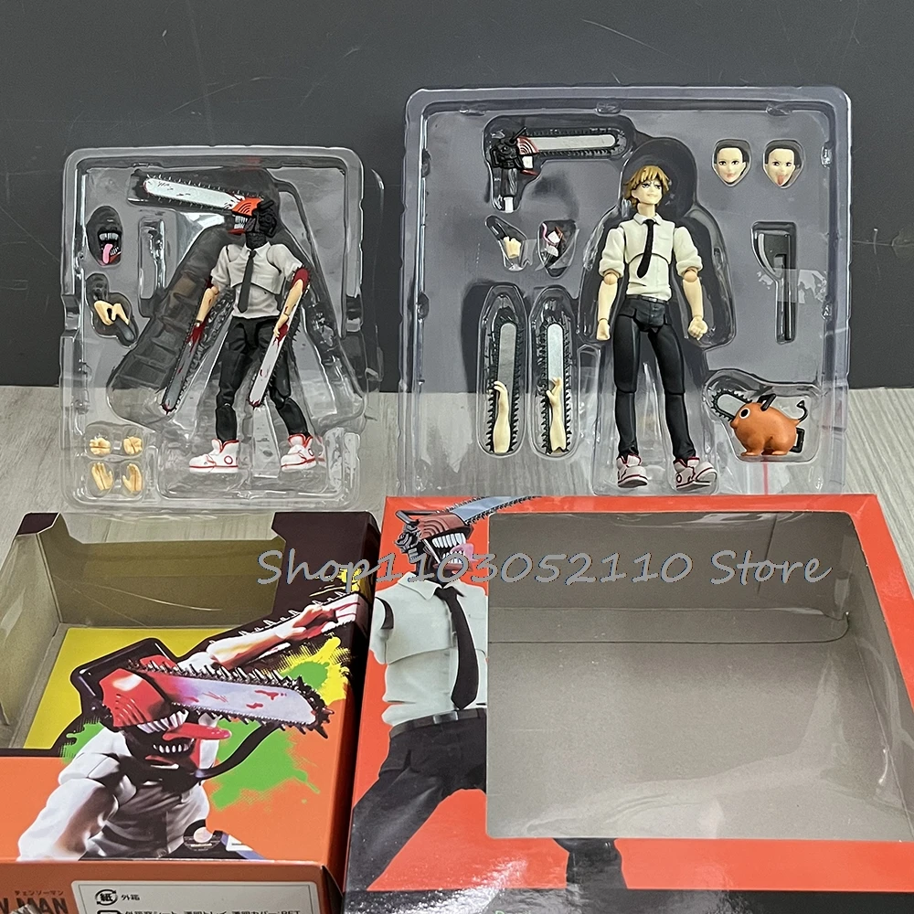 Figma 586 بالمنشار رجل عمل الشكل SHF Denji كاتانا رجل أنيمي نموذج دمية تمثال مشترك المنقولة فيلم اللعب الهدايا