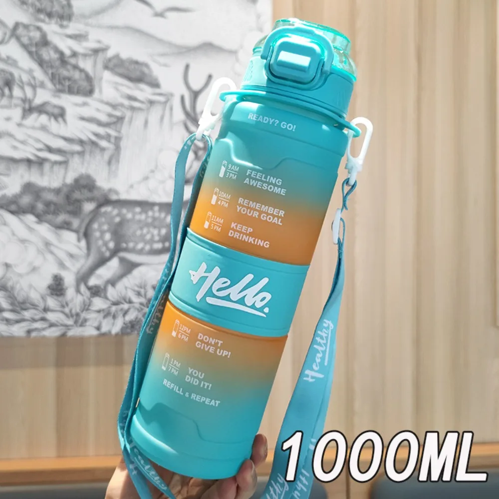 

Handheld Sports Kettle with Straw Dustproof Large Capacity Fitness Water Bottle 1000ml Portable Water Cup with Straw Hiking