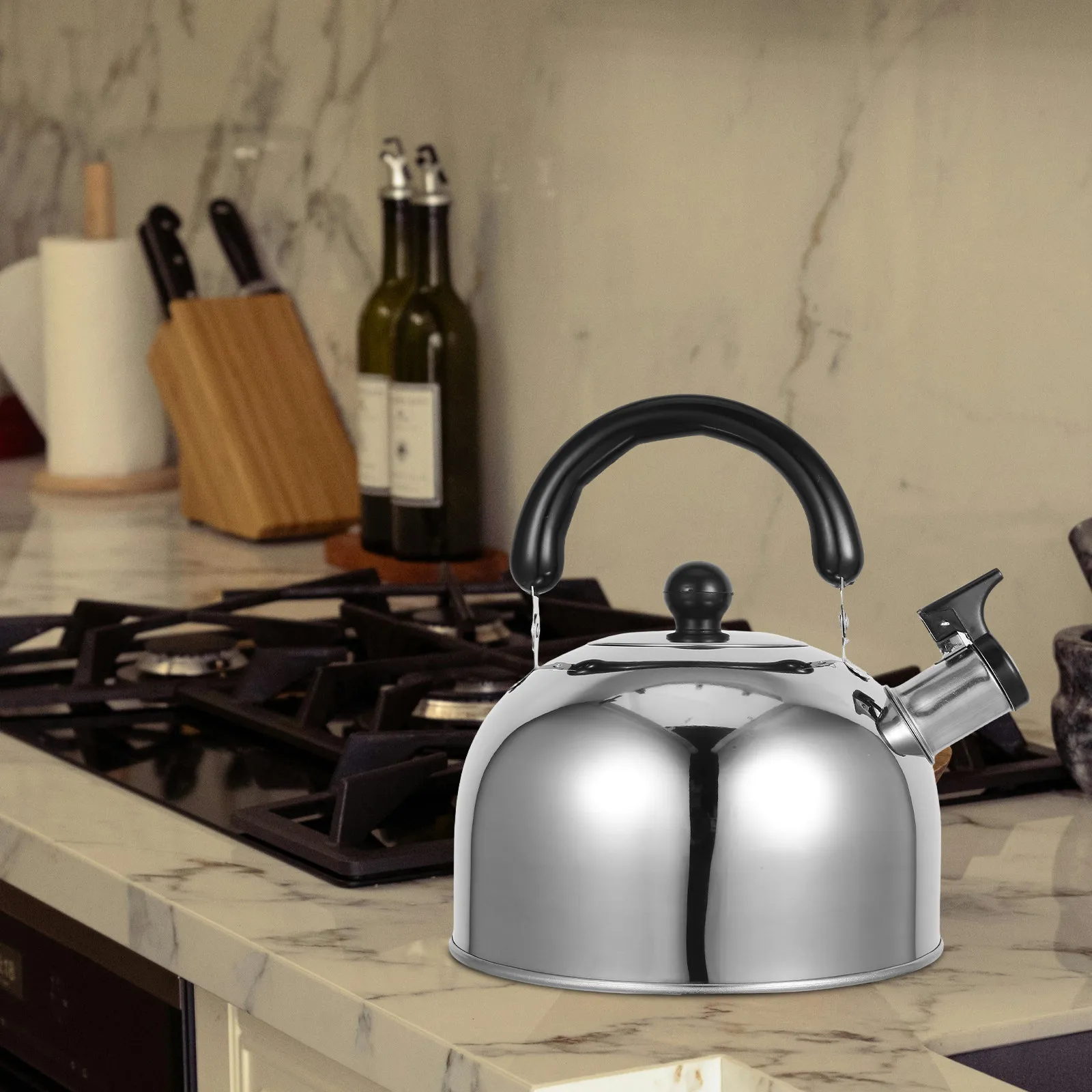 Tea Kettle For Electric Stove For For Camping Stove Camper Stovetop Stainless Steel 3L Whistling Sound Flat Bottom
