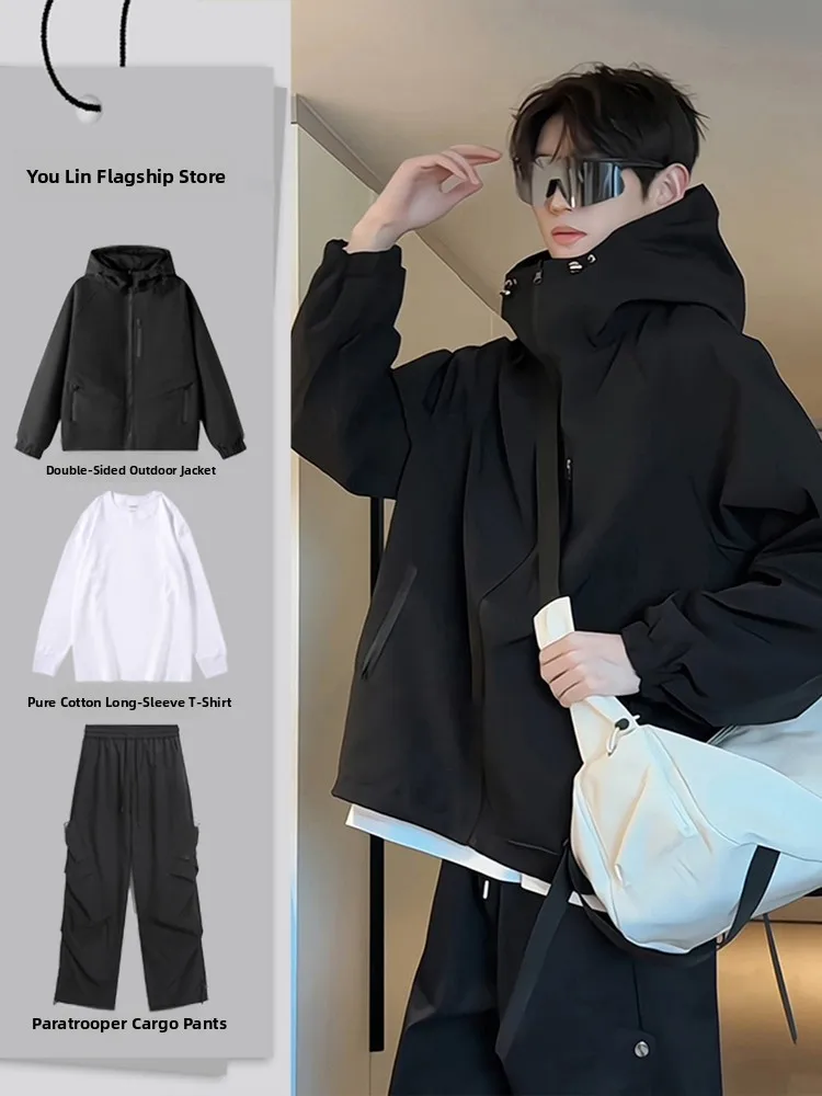 

Двусторонний водонепроницаемый комплект для скалолазания с кепкой для мужчин: стильный, молодежный, удобный для спорта и активного отдыха