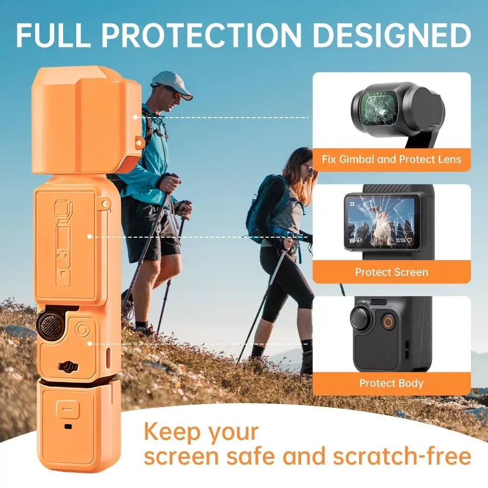 Wszechstronna ochrona Silikonowa obudowa kamery gimbalowej Odporna na zarysowania, wstrząsoodporna, lekka osłona ochronna do DJI OSMO Pocket3 — zdjęcie produktu 6