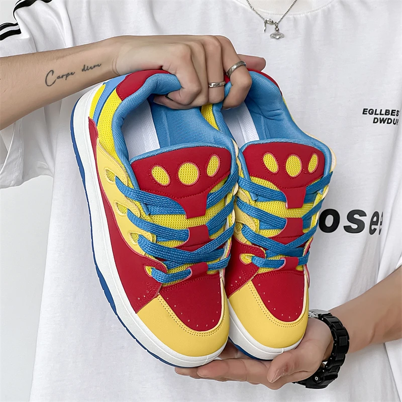 

​ 2025 Модные мужские туфли для скейтбординга — крутой уличный стиль, американский дизайн в стиле ретро, толстая подошва, повседневные и многофункциональные