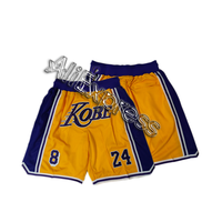 Basketball Shorts Mamba 8 24 Elastic Drawstring Waistband Outdoor Sport Shorts Beach Pants Sewing Embroidery 2023 Black New