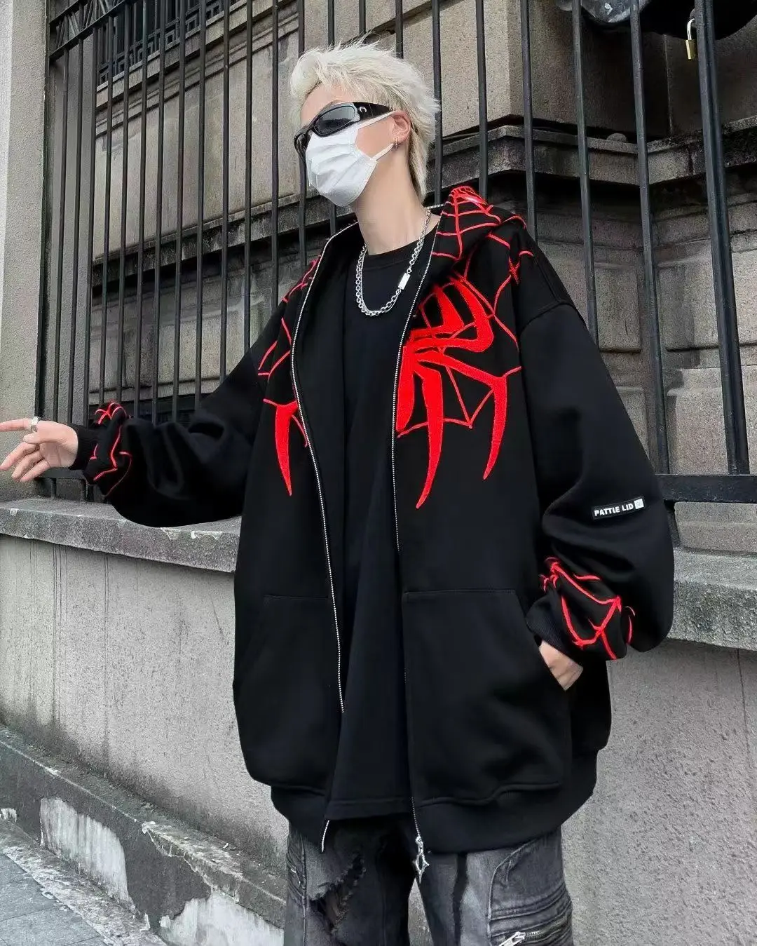 Vintage Y2k Spider Hoodies Men Streetwear Autumn Winter Oversized Jackets Fleece Embroidery Women Sweatshirt Y2K Kakazzy Hoddies