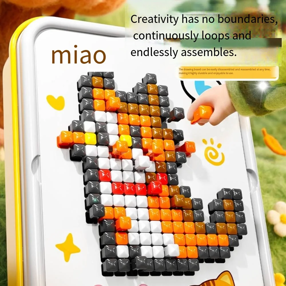 3D Mushroom Nail Pegboard Puzzle Set DIY Creative Assemble Building Toy Portable Storage Box Included Interactive Play Toy