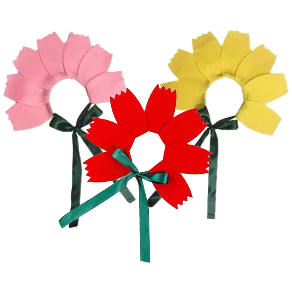 

3 шт. аксессуары для волос с цветочным принтом для цветочной повязки на голову с лентами, милая повязка на голову для яркой и легкой сцены, удобная в ношении