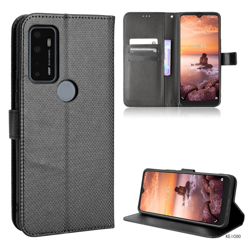 Diamond Pattern Leather Case for Cricket Vision3 Dream InnovateE AT&T Radiant Calypso Fusion Maestro U626AA 3 Max 5G 2022 Shell