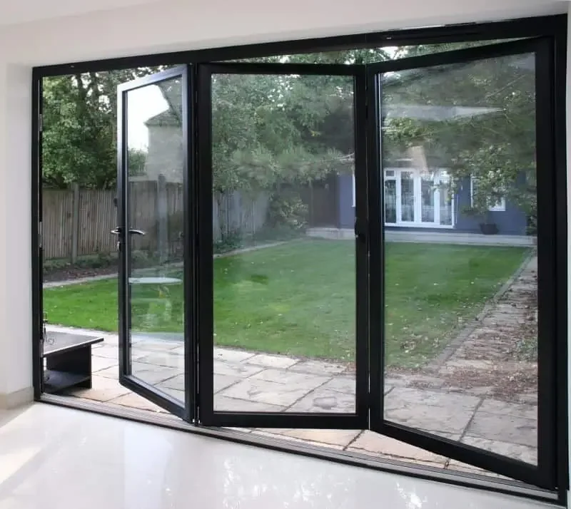 Bifold Doors Aluminum Frame Double Tempered Glass Sliding Folding Door Exterior Balcony Patio Accordion Door Home Decoration