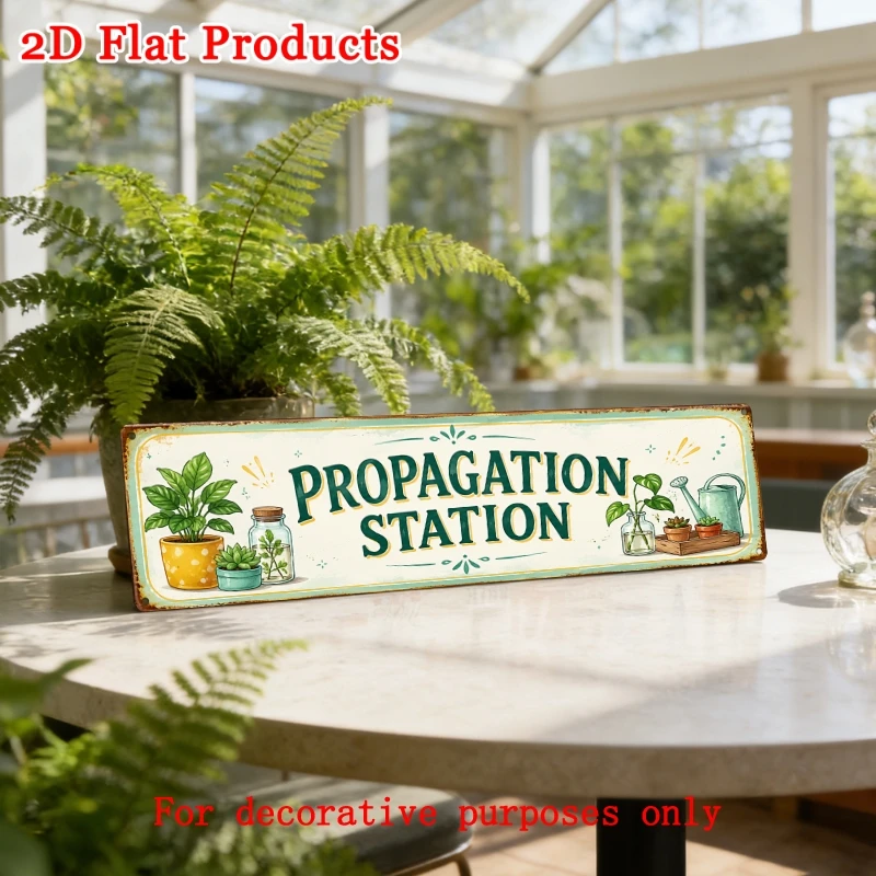 2D Flat, Decorative Sign 2Dflat, [2Dflat], 1pc 40x10cm - Communication Station Outdoor Plants Succulents Metal Iron Sign