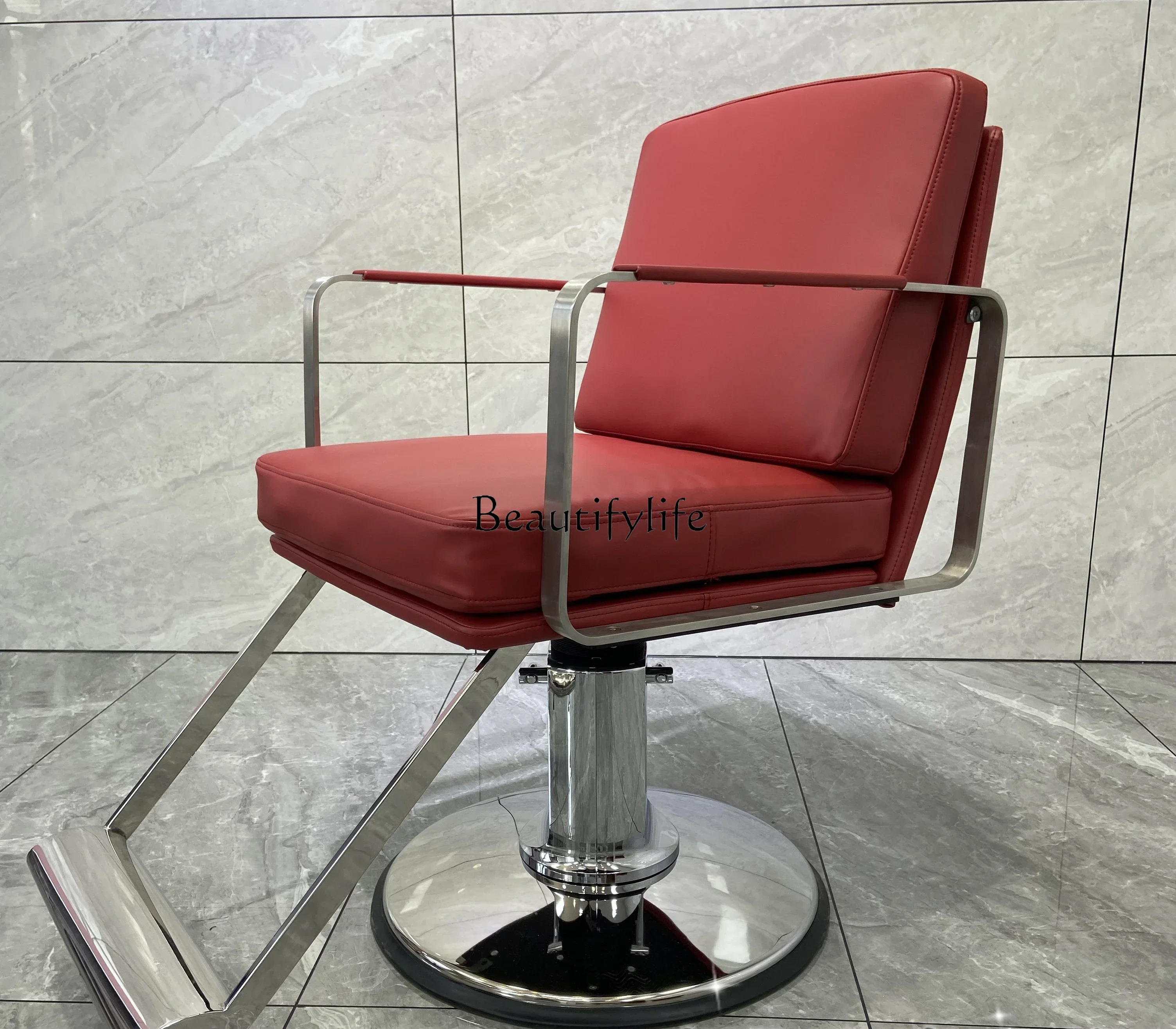 Silla ajustable de alta gama para peluquería, sillón moderno con área de teñido en caliente, para corte de cabello