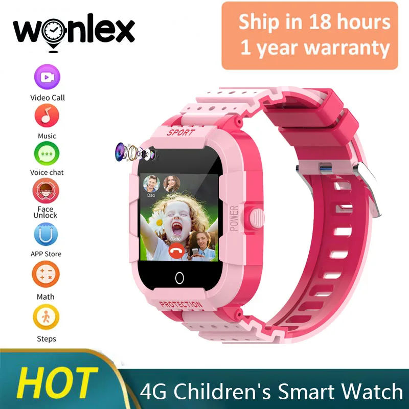 Wonlex 4G Children's Smart Watch GPS WiFi Anti-Lost Tracker Kids Smart Watch KT12s Video Call SOS GEO Fence Locator Kids Watch
