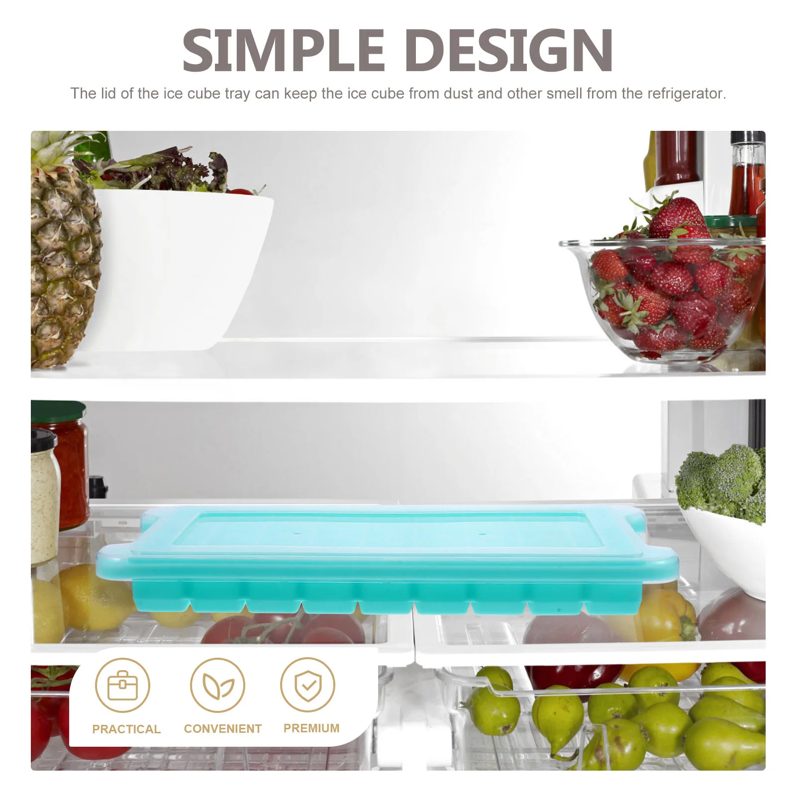 

3 Pcs Green 36 Cavities Silicone Ice Cube Tray Mold with Lid Easy Release Food Grade Molds for Home Bar Cafe Ice Maker