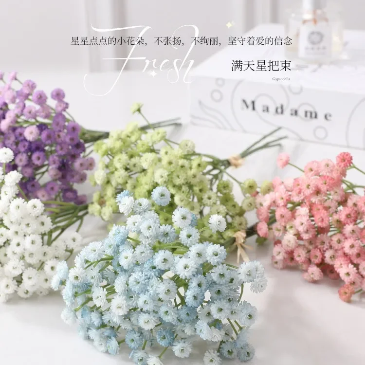 زهور اصطناعية جيبسوفيلا بيضاء مزيفة ، نباتات اصطناعية لحفلات الزفاف ، إكليل إكليل إكليل ، زهرة التاج ، زهور زهور تصنعها بنفسك ، 3 * * #2