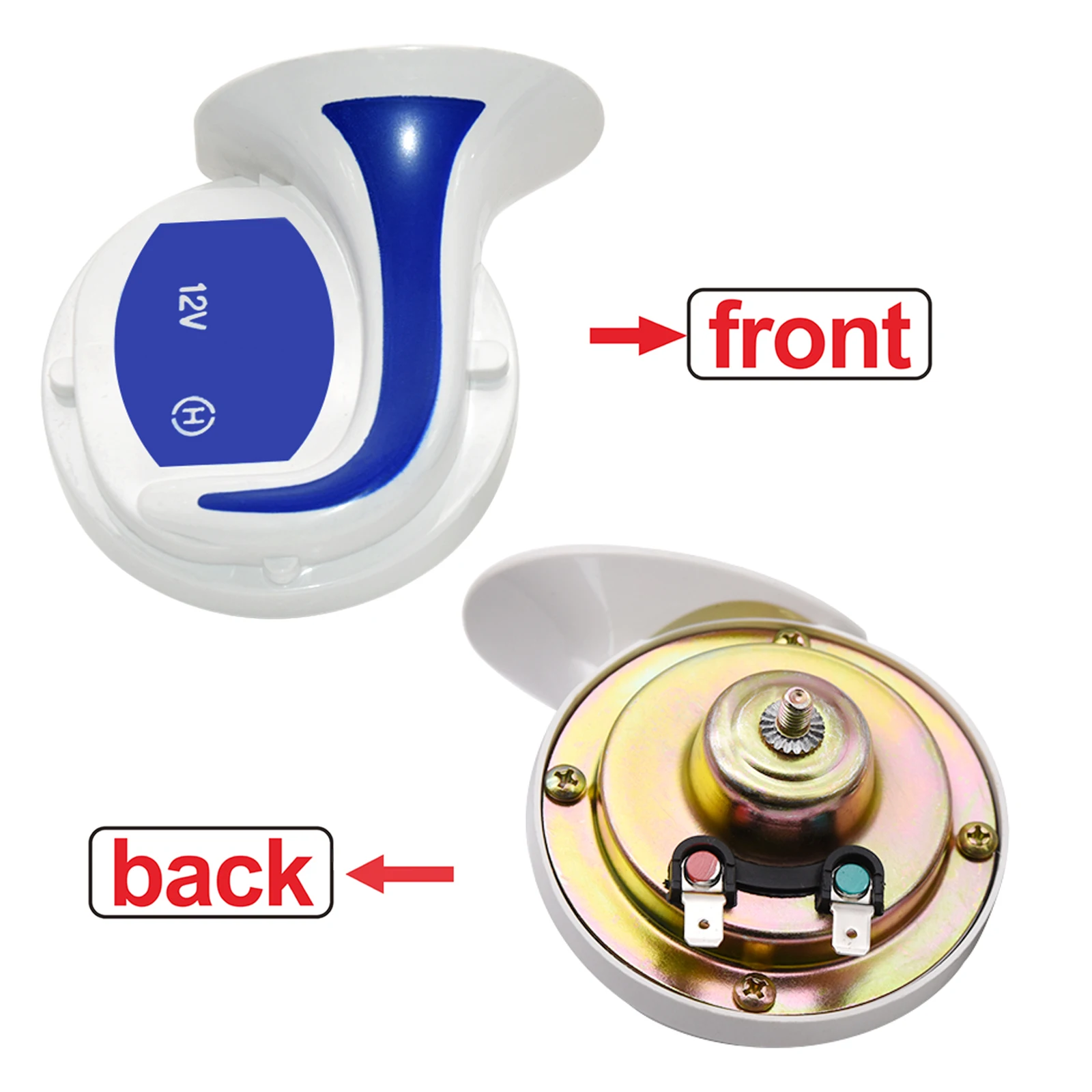 2pcs Universal Loud Car Horn 12V Electric Snail Train Horn Super Loud Car Horns Siren for Motorcycle Car Truck SUV Boat