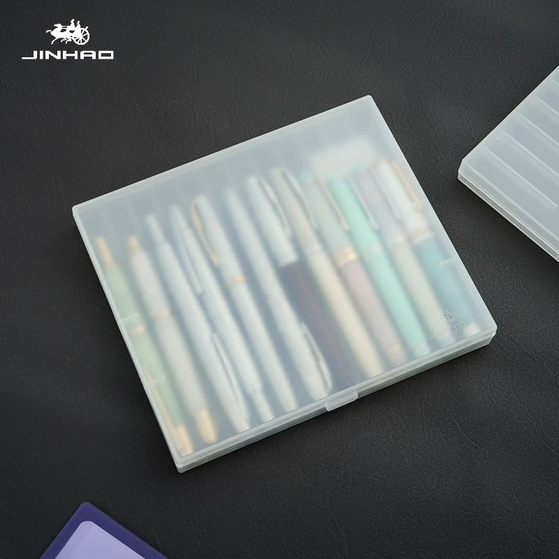 JINHAO 12-komorowy plastikowy organizer na długopisy i pióra, pudełko do przechowywania, etui na ołówki, do artykułów szkolnych i biurowych HONGDIAN MAJOHN — zdjęcie produktu 6