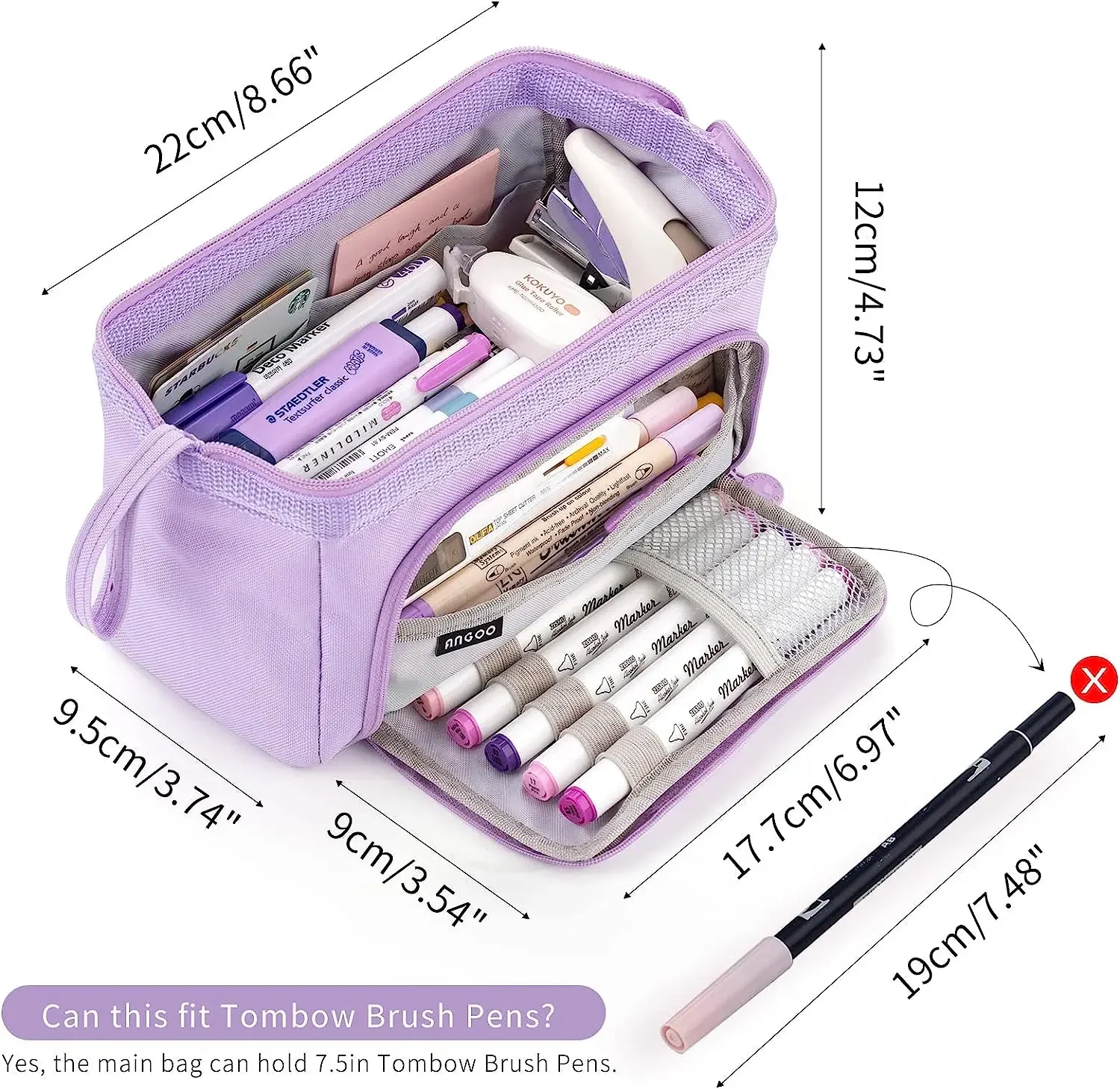 kawaii Pencil Case Large Capacity Handheld Cosmetic Bag Storage Bag Pouch Box Back To School Supplies Gift Stationery