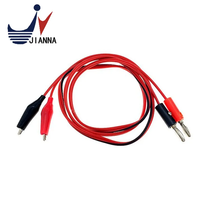 1M Alligator Cilp to AV Banana Plug Test Cable Lead Connector Dual Tester Probe 35mm Crocodile Clip for Multimeter Measure Tool