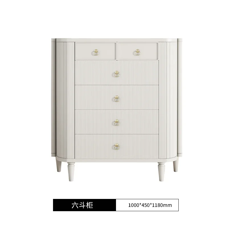 

Modern French light luxury solid wood five or six bucket entrance cream wind room living room decorative storage side cabinet