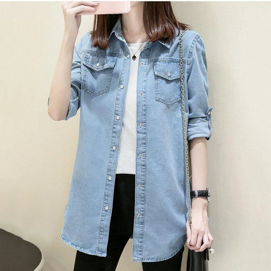 New Women Denim Jacket 2026 Spring Autumn Korean Thin Student cowboy Shirt Women's Cotton Single-breasted Jeans Jackets Coats view 6