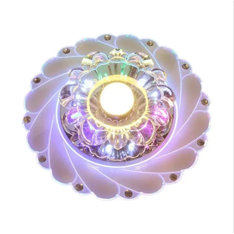 Modern Luminarias Rotunda For Living Room Aisle Corridor Kitchen LED Crystal Circular Mini Ceiling Light