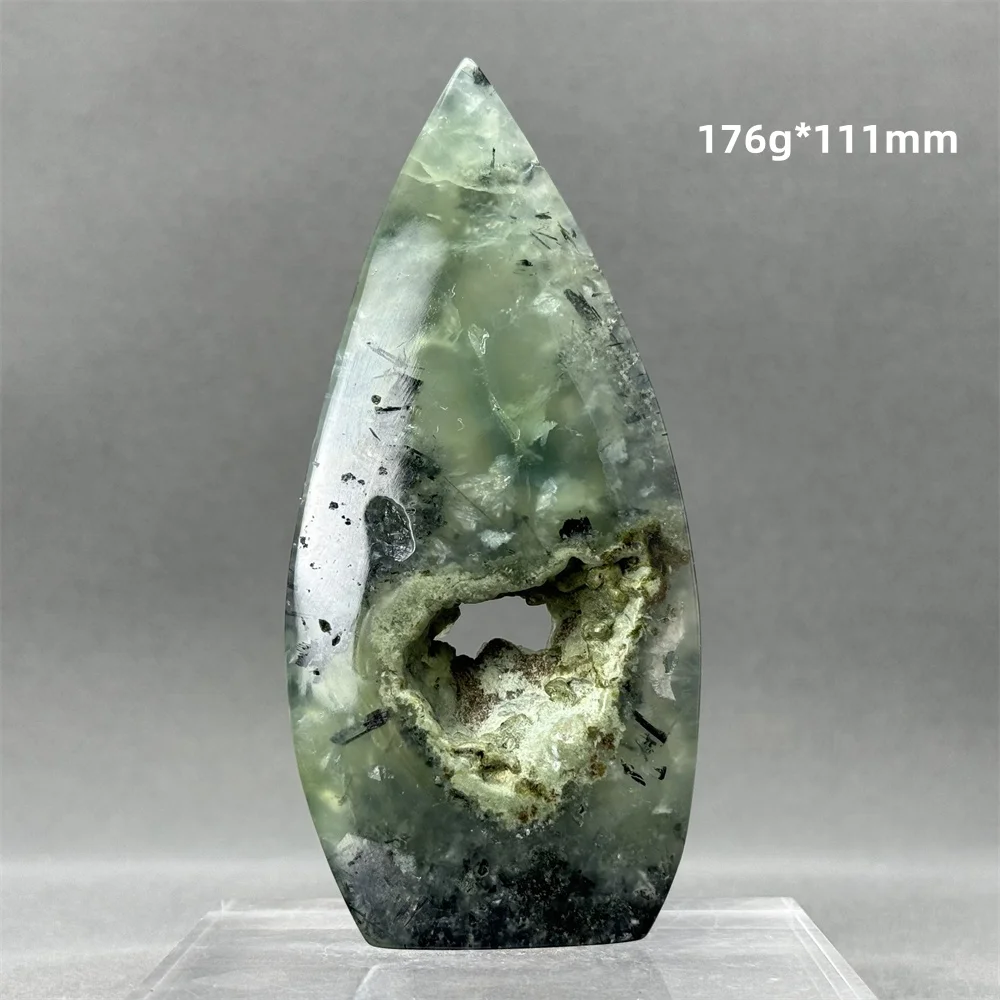 Natural Green Grape Agate Tourmaline Free Form Torch Mineral Specimen Meditation Treatment Home Energy Feng Shui Ornament Gift