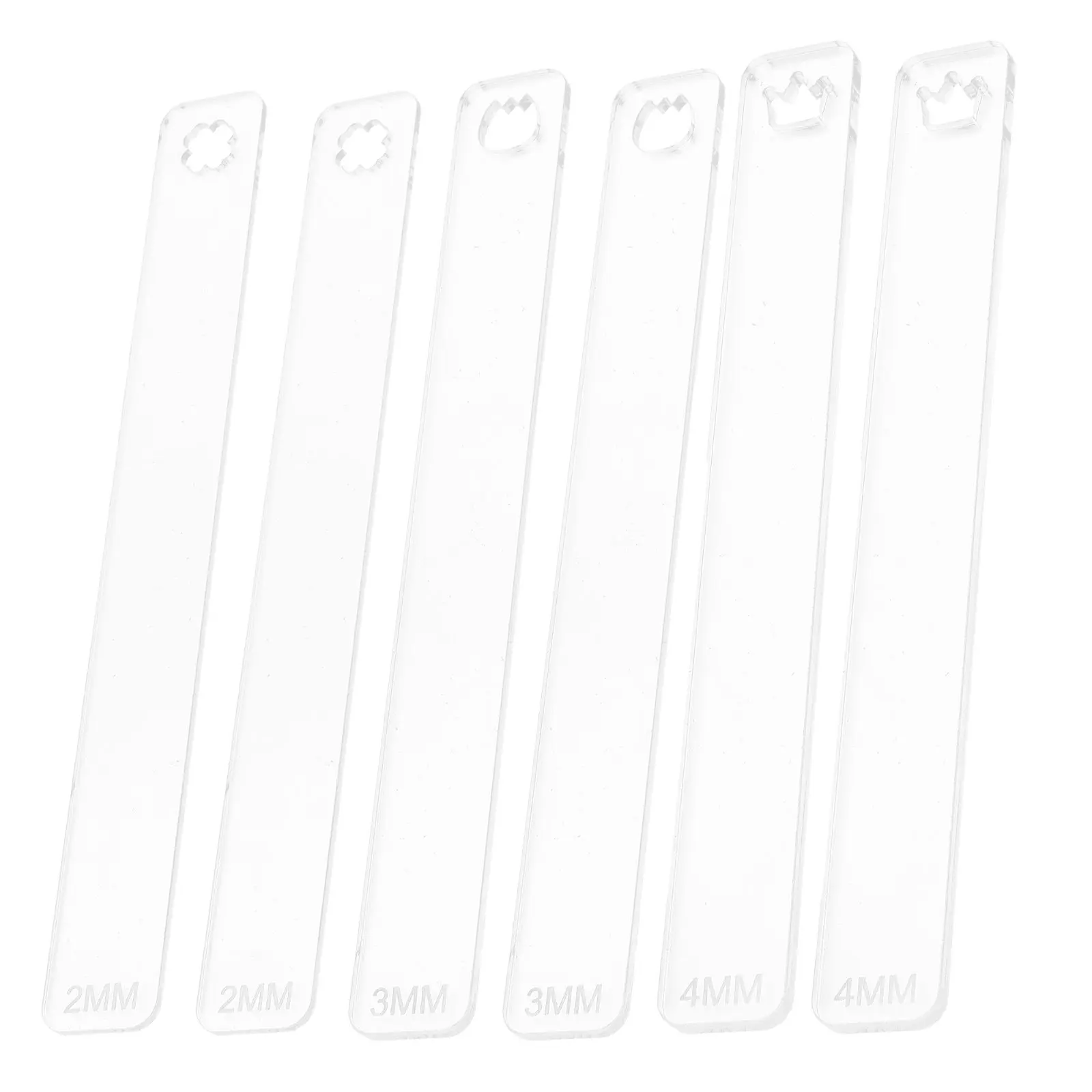 3 Pairs Polymer Clay Depth Guides – Acrylic Thickness Measuring Gauge for Rolling, Sculpting, Pottery & Jewelry Making