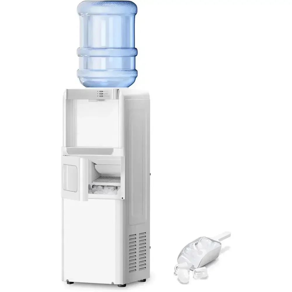 

Compact Ice Maker Water Cooler with Child Lock, White, for 3-5 Gallon Bottles