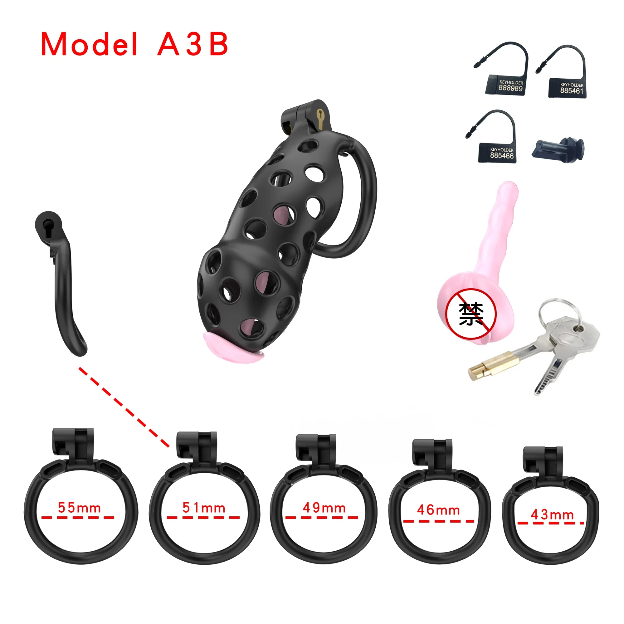 Black Cobra Chastity Lock para Masculino, Dispositivo de Castidade Falso, Bondage Penis Lock, Sexo Adulto Uso, Cateter SM, Modelo 2024