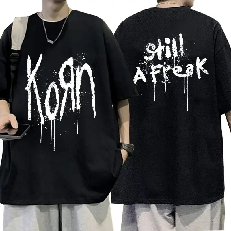 Korn Music Concert Rock Band World Tour Pure Cotton T-shirt Personalized Street Versatile 2024 Summer Fashion T-shirt