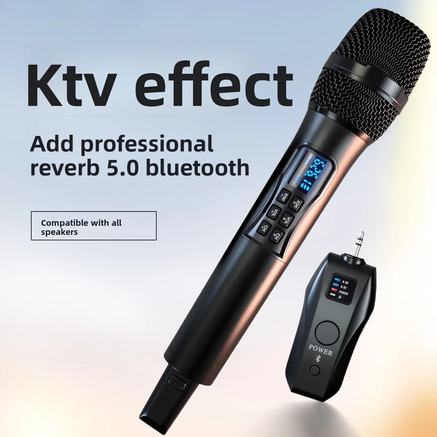Universal Wireless Microphone Rechargeable Battery Smart Singing Bluetooth Stage Professional Reverb Microphone One to one