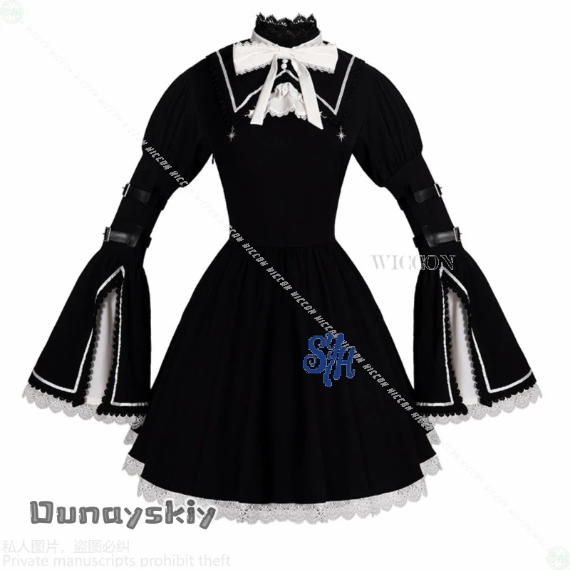 Anime Game Project Sekai Cosplay Shinonome Ena Halloween Nun Costume Black Vintage Goth Lace Lolita {BankaiMode}Sweet Jirai Kei view 2