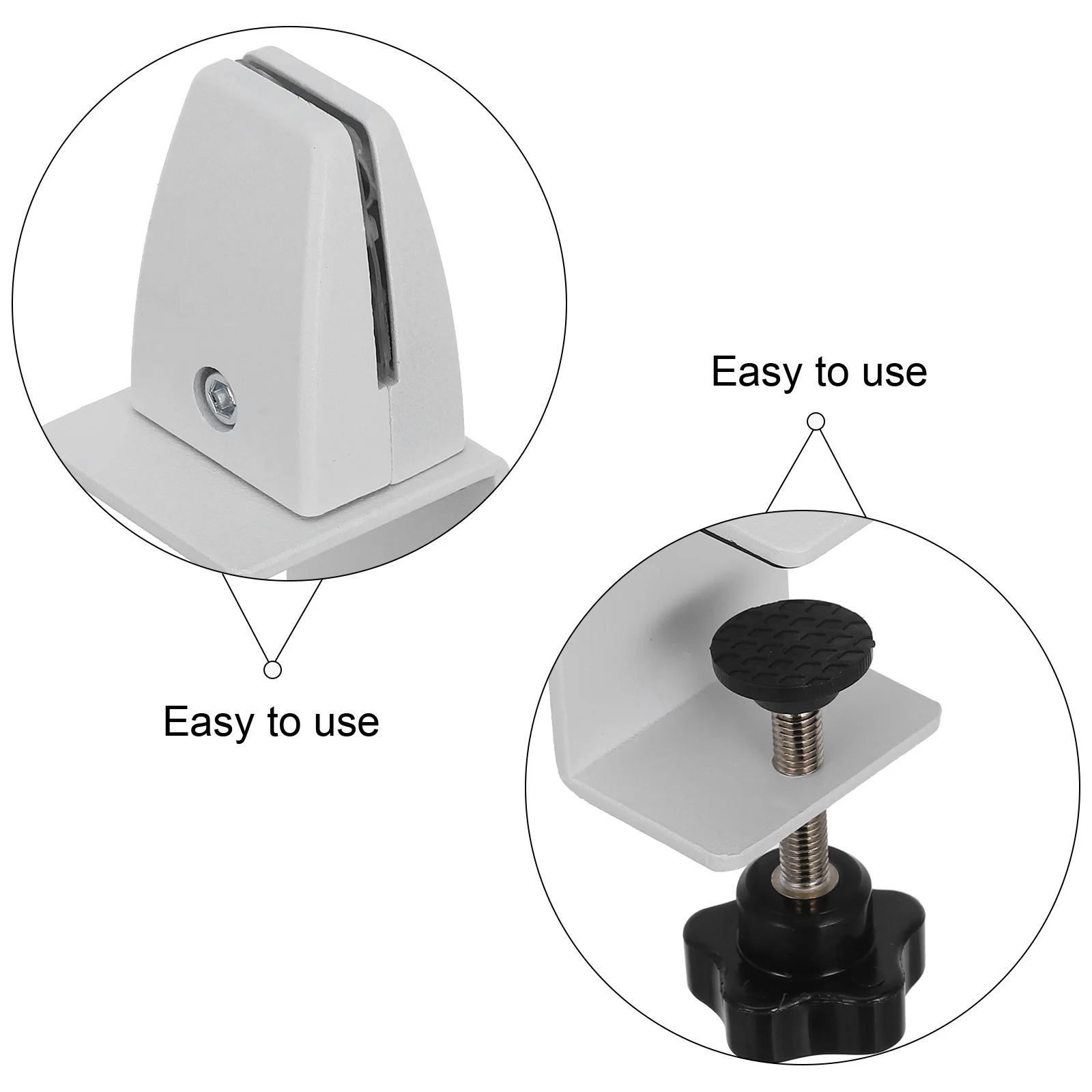 

2pcs Desktop Clip Large L Shaped White Aluminum Adjustable Desk Partition Clip Office Home Computer Room Clamp