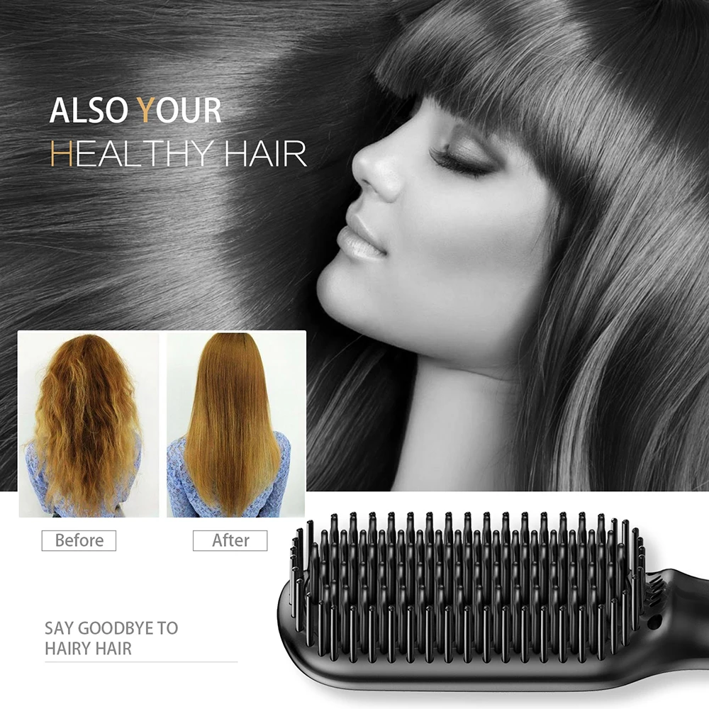 ผมแปรงเซรามิค Ionic Straightening Anti-Scald ล็อคอุณหภูมิอัตโนมัติและฟังก์ชั่น Auto-Off