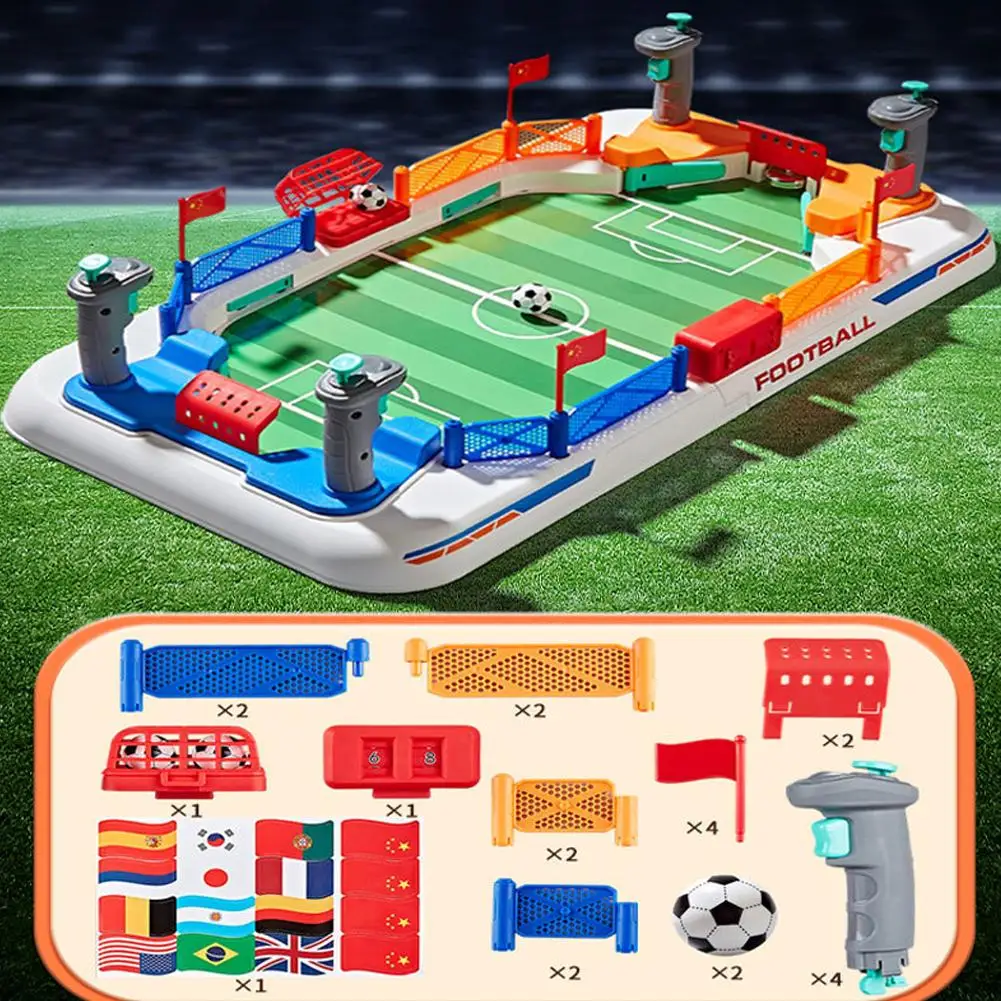 โต๊ะฟุตบอลขนาดเล็ก เกมโต๊ะอินเทอร์แอคทีฟ แข่งขันฟุตบอลบนโต๊ะ เกมกีฬา ของเล่นแบบยิงลูกบอลบนโต๊ะ สำหรับเล่นกับครอบครัว