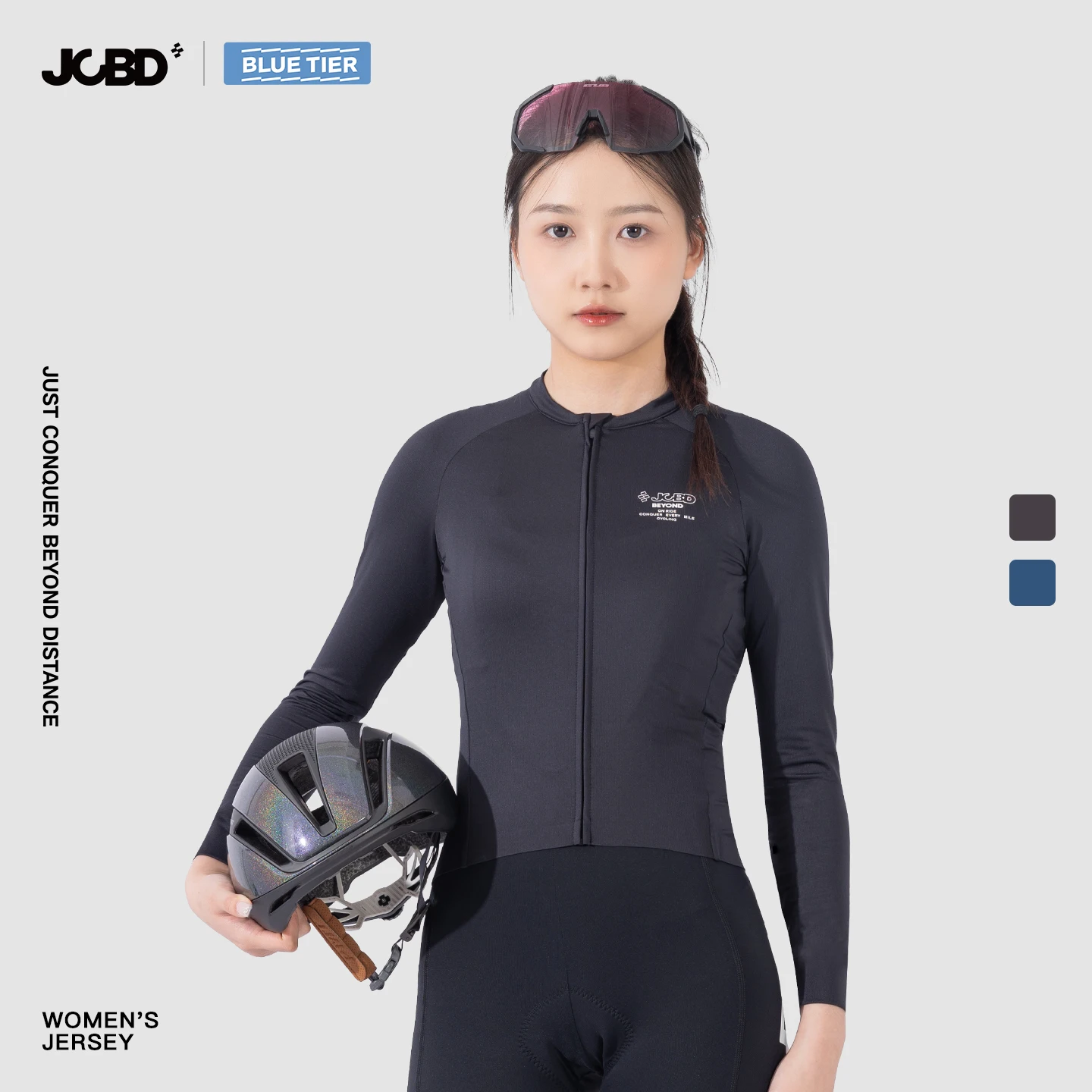

JCBD Cycling Jerseys for Women Solid Colour Summer Long Sleeve Breathable Cool Quick Dry Pro Team Road Racing Bike Clothing