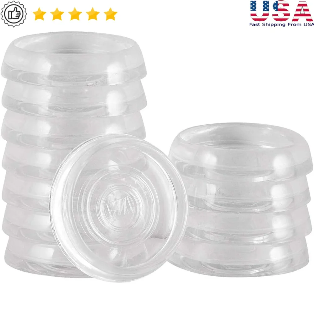 

Multi-Surface Protection Caster Cups Noise-Reducing Self-Stick Grip Furniture Floor Protectors 12 Pack Easy Application Assorted