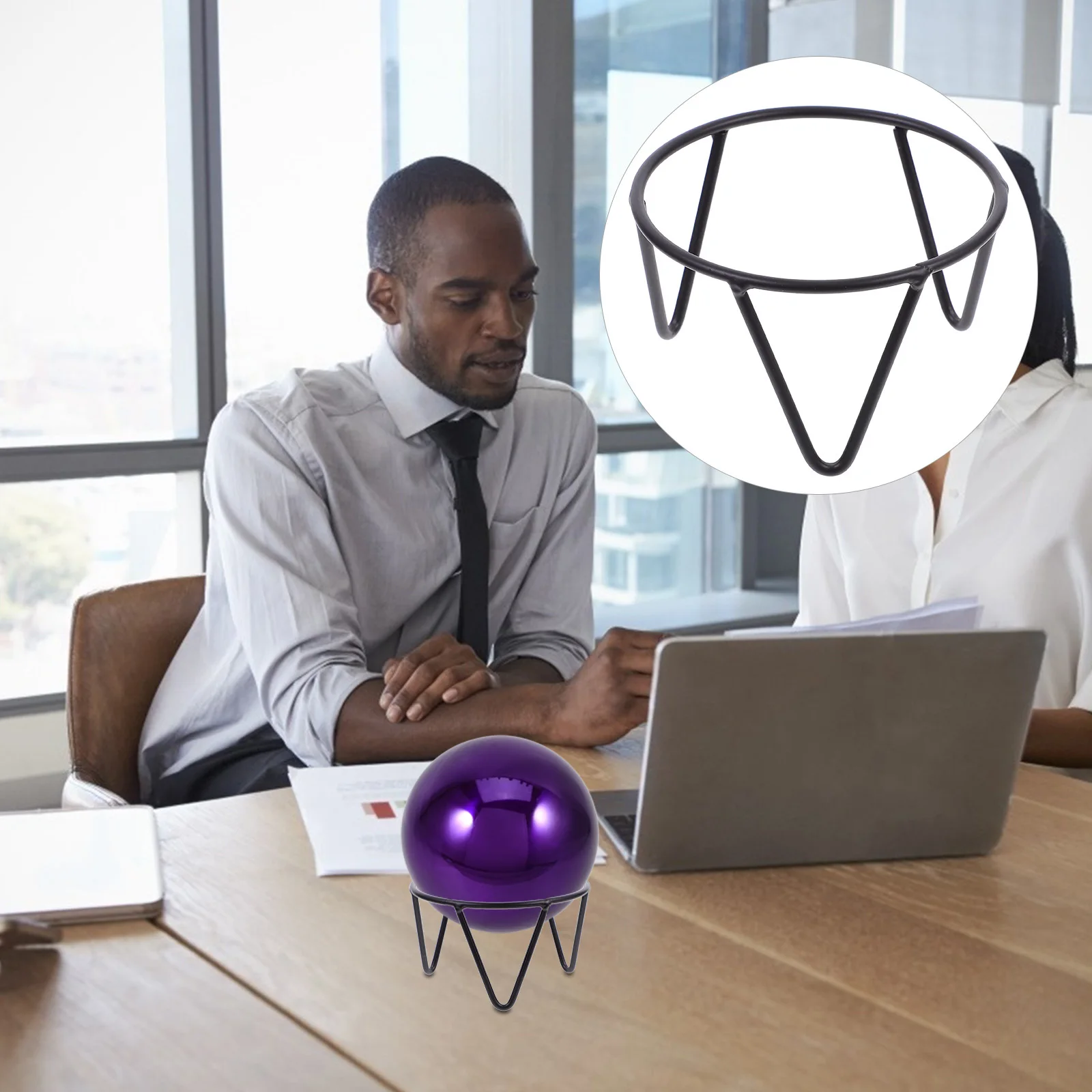 

Metal Crystal Ball Stand Display Holder for Round Objects Globe Sphere Rock Bowl Gazing Ball Base for Home Garden Decorative Use