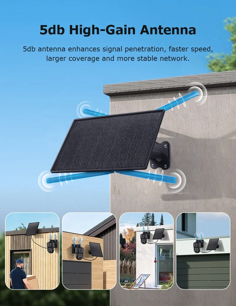 Ubox 4g مسجل الطاقة الشمسية راوتر Cctv كاميرا الأمن مجموعة في الوقت الحقيقي فيديو Ip كاميرا شبكة مراقبة تعمل بالطاقة الشمسية 4ch مراقبة واي فاي كاميرا #2